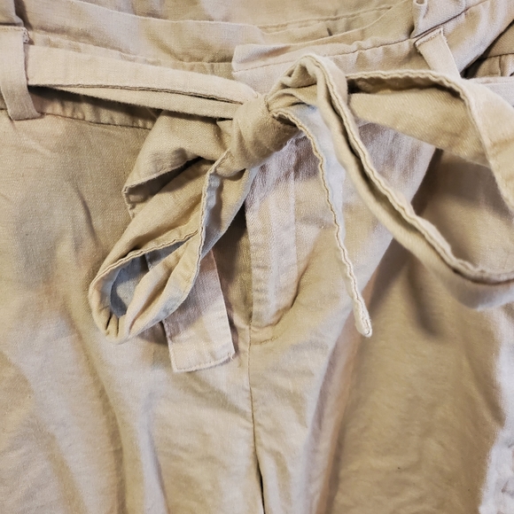 Banana Republic Blake crop khaki trousers size 6 petite linen blend lightweight - Picture 5 of 12
